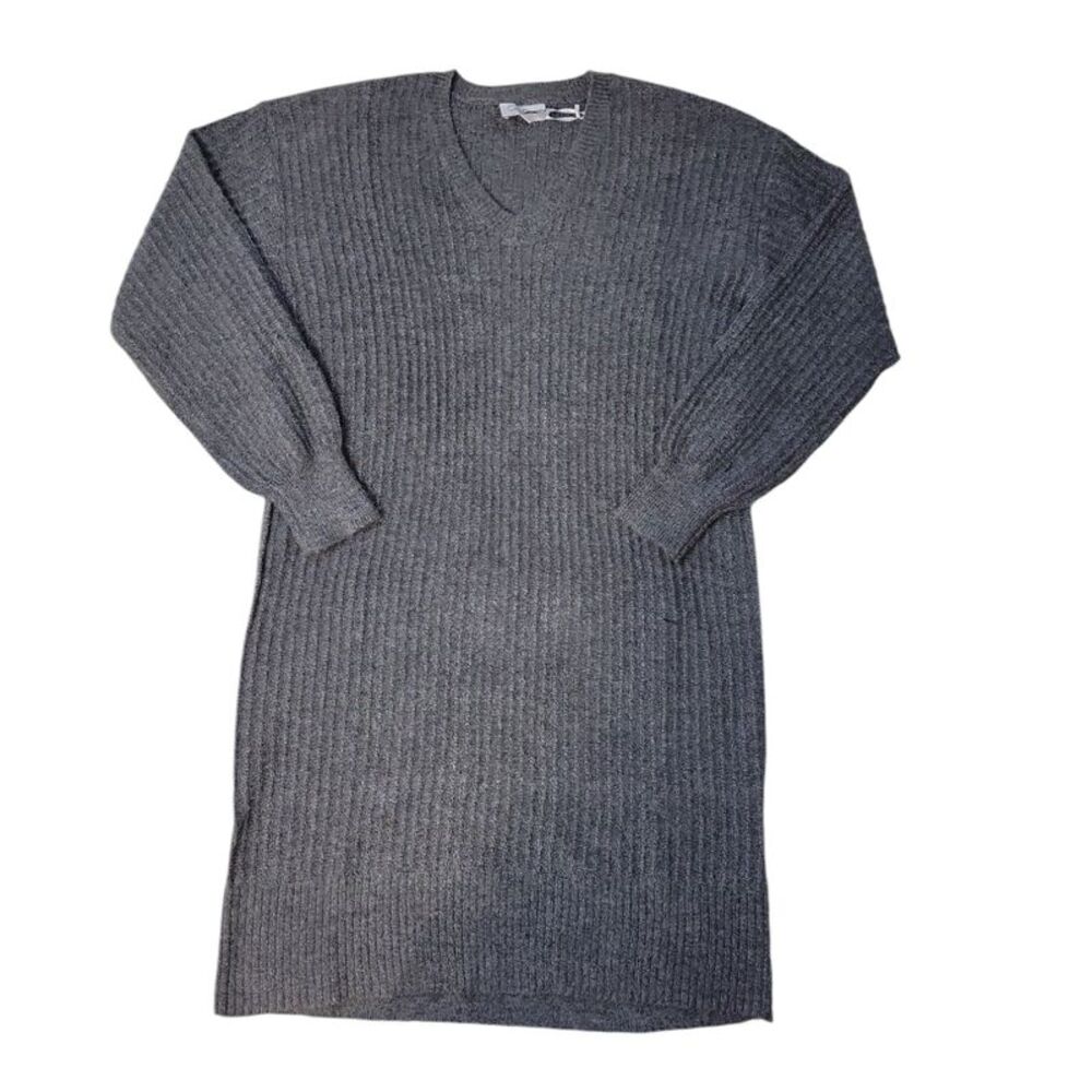 Charcoal Heather - Jessica Simpson Women's Relaxed Fit V-Neck Mid Length Sweater